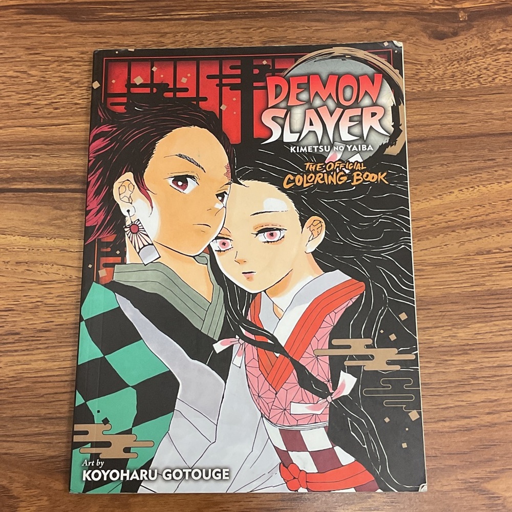 Used 2 pages Demon Slayer Official Coloring Book